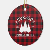 キャビンの家族名レッドバッファロープレイド セラミックオーナメント (左)