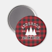 キャビンの家族名レッドバッファロープレイド マグネット (正面/裏面)