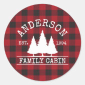 キャビンの家族名レッドバッファロープレイド ラウンドシール (正面)