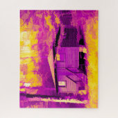 キャビンアットアレガニー州パークNY抽象芸術 ジグソーパズル (縦)