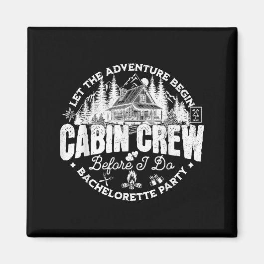 キャビンアテンダントが私の前に独身最後のパーティー・キャンプ・バッハ マグネット (正面)