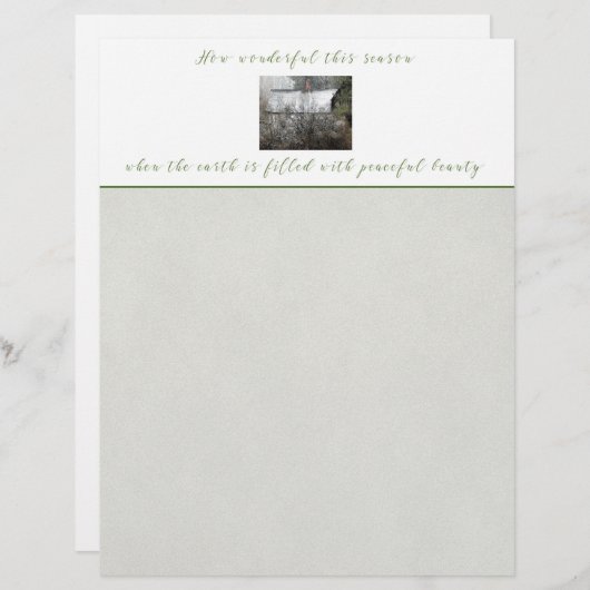 キャビンインザウッズクリスマスレター紙 (正面/裏面)