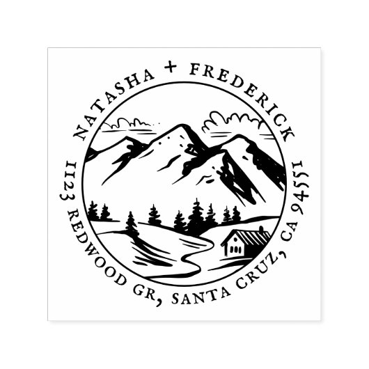 キャビンインザウッズマウン素朴テン差出人住所 セルフインキングスタンプ (デザイン)