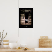 キャビンキルトブラック縁ど ポスター (キッチン)