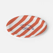 キャビンクラブ カスタムクレスト レッドパークストライプ ペーパープレート (アングル)