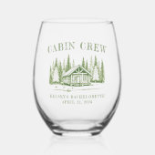 キャビンクルーのグリーンキャンプ独身最後の夜 ステムなしワイングラス (正面)