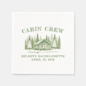 キャビンクルーグリーンキャンプバチェロレッテ スタンダードカクテルナプキン (正面)