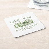 キャビンクルー グリーンキャンプ ブライズパーティー スクエアペーパーコースター (アングル)