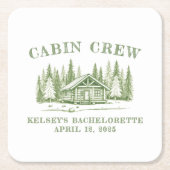 キャビンクルー グリーンキャンプ ブライズパーティー スクエアペーパーコースター (正面)