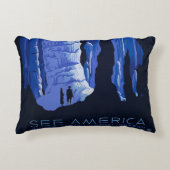 キャビングトラベルカバーンヴィンテージ旅行ポスター アクセントクッション (正面)