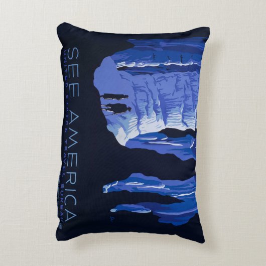 キャビングトラベルカバーンヴィンテージ旅行ポスター アクセントクッション (裏面(縦))