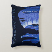 キャビングトラベルカバーンヴィンテージ旅行ポスター アクセントクッション (正面(垂直))