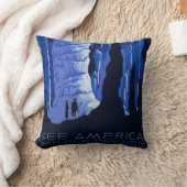 キャビングトラベルカバーンヴィンテージ旅行ポスター クッション (ブランケット)