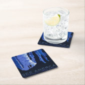 キャビングトラベルカバーンヴィンテージ旅行ポスター スクエアペーパーコースター (インサイチュ)