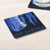 キャビングトラベルカバーンヴィンテージ旅行ポスター スクエアペーパーコースター (アングル)