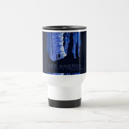 キャビングトラベルカバーンヴィンテージ旅行ポスター トラベルマグ (中央)