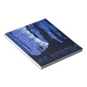 キャビングトラベルカバーンヴィンテージ旅行ポスター ノートパッド (アングル)