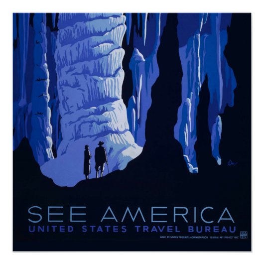 キャビングトラベルカバーンヴィンテージ旅行ポスター ポスター (正面)