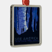 キャビングトラベルカバーンヴィンテージ旅行ポスター メタルオーナメント (右)