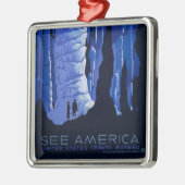 キャビングトラベルカバーンヴィンテージ旅行ポスター メタルオーナメント (左)
