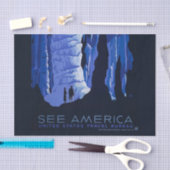 キャビングトラベルカバーンヴィンテージ旅行ポスター 薄葉紙 (クラフト)