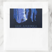 キャビングトラベルカバーンヴィンテージ旅行ポスター 長方形シール (バッグ)