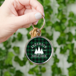 キャビングリーンバッファロープレイドファミリー名 キーホルダー