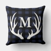 キャビンディア素朴〔雄ジカの〕枝角ズバッファローチェックプレイド クッション (裏面)