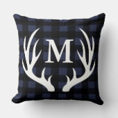 キャビンディア素朴〔雄ジカの〕枝角ズバッファローチェックプレイド クッション (正面)