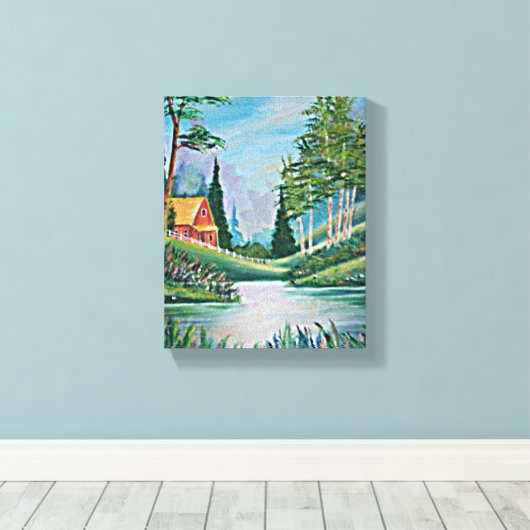 キャビンバイザストリームファインアート絵画の8x10 キャンバスプリント (インサイチュ (ウッドフロア))