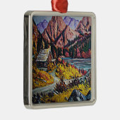 キャビンバイザレイクオイルペインティングオーナメント メタルオーナメント (右)