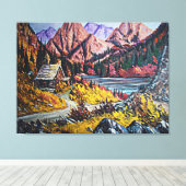 キャビンバイザレイクファインアート絵画ズラージ キャンバスプリント (インサイチュ (ウッドフロア))