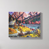 キャビンバイザレイク絵を描ファインアートの10x8 キャンバスプリント (正面)