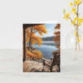 キャビンバイザレイク誕生日カード カード (黄色い花)