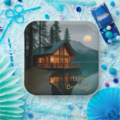 キャビンバイレイク誕生日 ペーパープレート (パーティー)