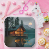 キャビンバイレイク誕生日 ペーパープレート (パーティー)