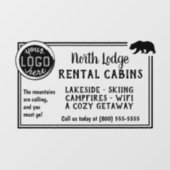 キャビンバケーションカスタムレンタルロゴ簡単広告ズ ウィンドウサイン (シート)