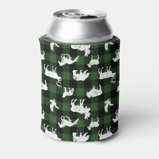 キャビンバッファロープレイドランバージャックチェックパターングリーン 缶クーラー (缶裏面)