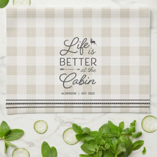 キャビンパーソナライズされた・プレイドの方が人生は楽だ キッチンタオル (折り畳み)