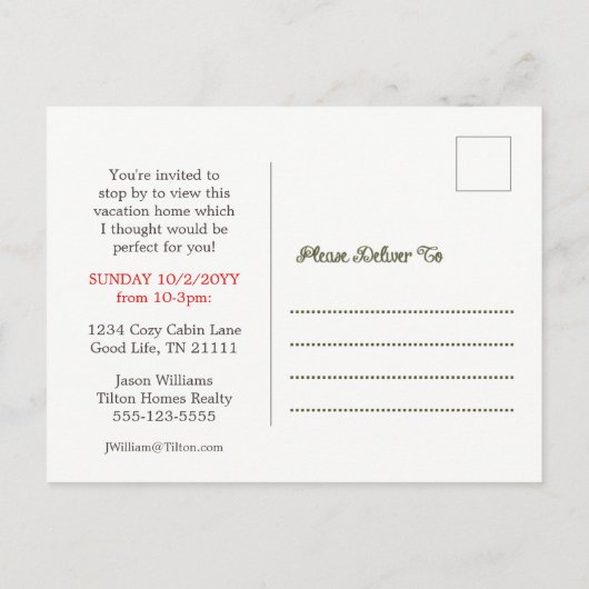キャビンファサード不動産仲介業者オープンハウスポストカード インビテーションポストカード (裏面)