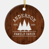 キャビンファミリーネームウ素朴ッドフォレスト セラミックオーナメント (正面)