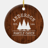 キャビンファミリーネームウ素朴ッドフォレスト セラミックオーナメント (裏面)