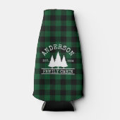 キャビンファミリーネームグリーンバッファロープレイド ボトルクーラー (正面)