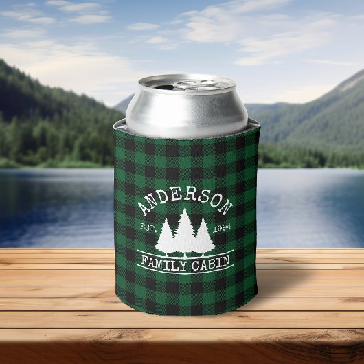キャビンファミリーネームグリーンバッファロープレイド 缶クーラー