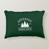 キャビンファミリーネームフォレストグリーン アクセントクッション (正面)