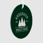 キャビンファミリーネームフォレストグリーン オーナメント (正面)