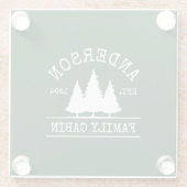 キャビンファミリーネームフォレストグリーン ガラスコースター (裏面)