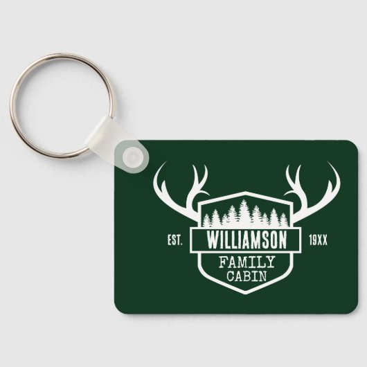 キャビンファミリーネームフォレストグリーン キーホルダー (裏面)