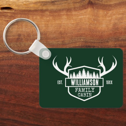 キャビンファミリーネームフォレストグリーン キーホルダー (裏面)