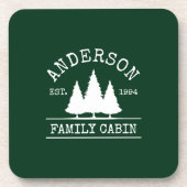 キャビンファミリーネームフォレストグリーン コースター (正面)